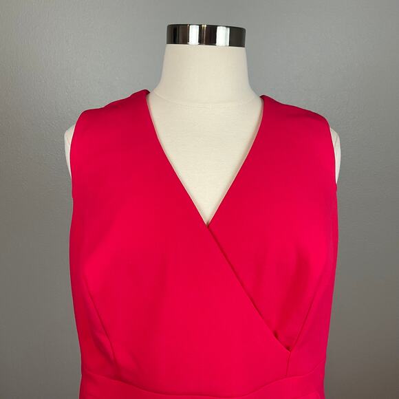 XSCAPE Colorful High Low Midi Sheath Ruffled V-Neck Cocktail Dress Red Size 20W - Picture 7 of 11